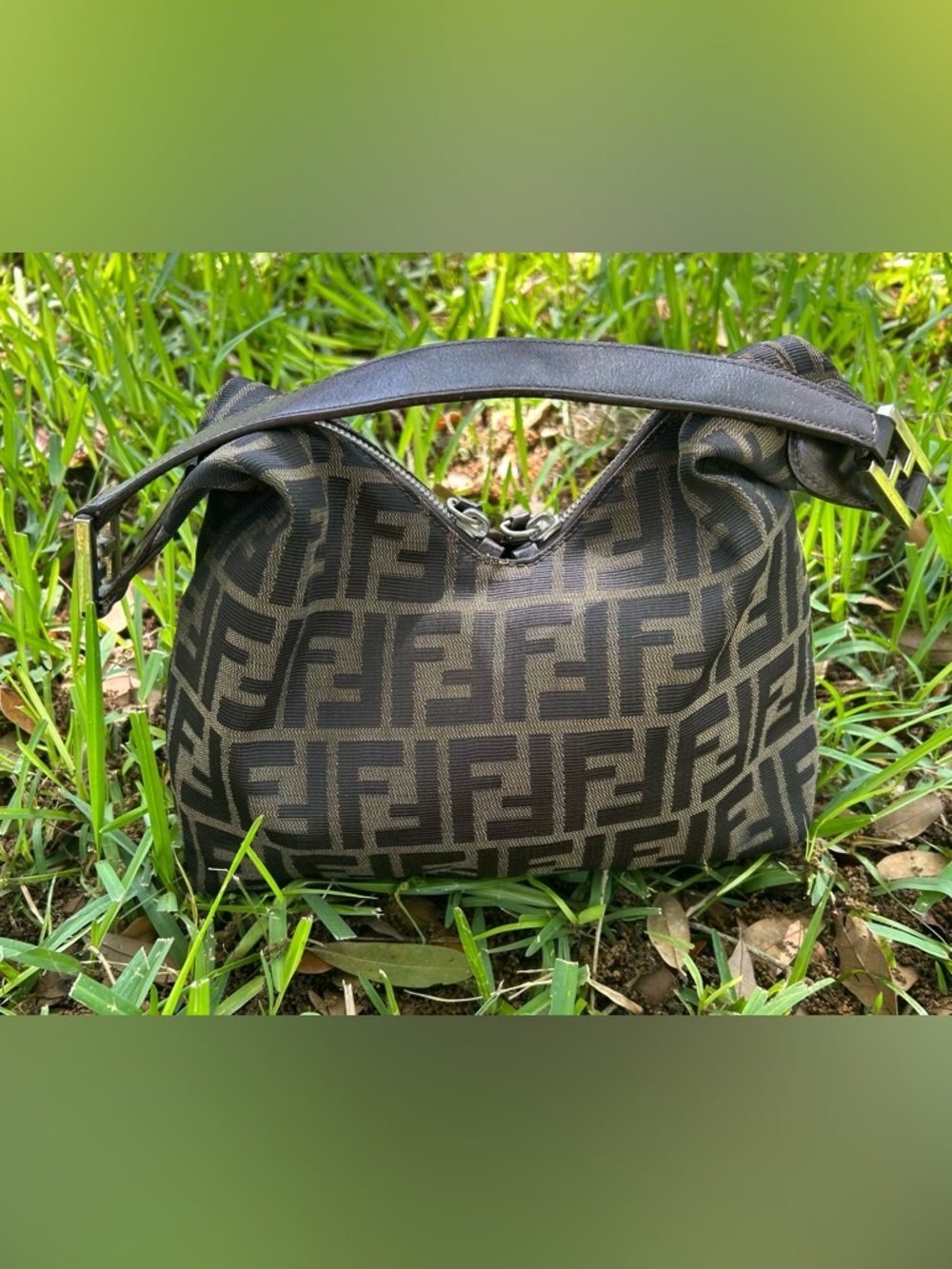 Rare Mini Vintage Fendi Zucca Double-Zip Bag - Black/Brown